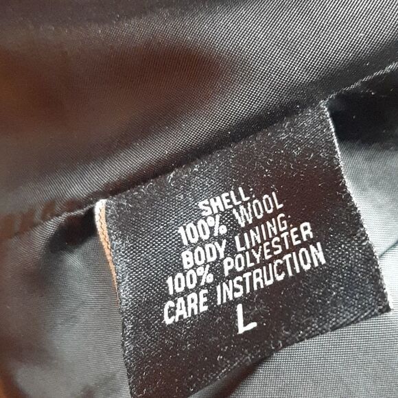 Lei  Womans 100% Wool Vintage  Gray Pea Coat L - Picture 4 of 11